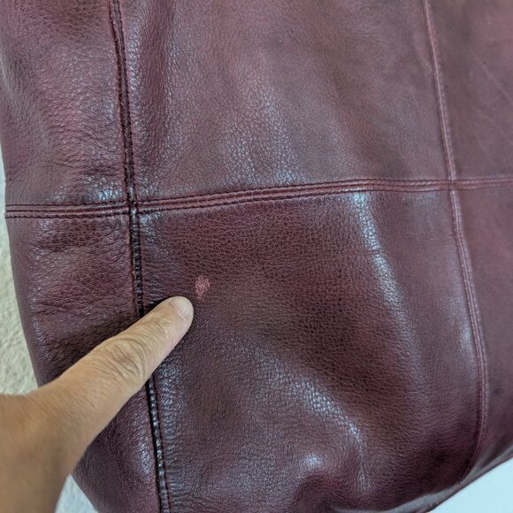 Latico Margie Leather Minimalist Slouchy Tote Book Shoulder Bag in Burgundy - Picture 8 of 14